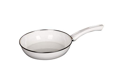 Riess, 0042-033, Ceramicglas Pfanne White 24, CLASSIC- EMAILLEPFANNE, Durchmesser 24 cm, Höhe 5.6 cm, Inhalt 1.8 Liter, Emaille, weiß, Induktion im Sale